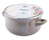 Altom Garnek emaliowany 22cm z pokrywą szklaną 3,5l taupe - 1580546 - zdjęcie 4